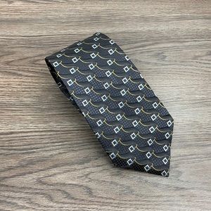 Kolte Grey w/ Gold & Blue Pattern Silk Tie